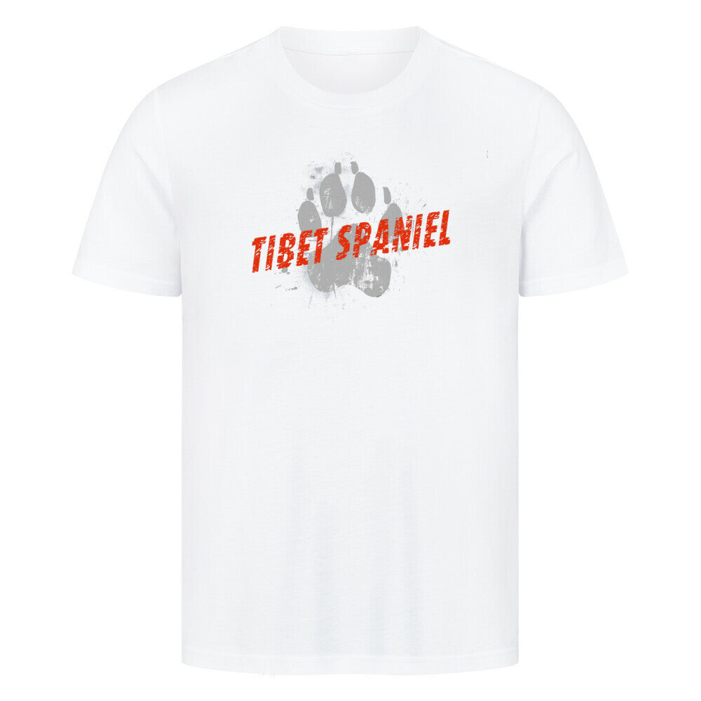 Premium T-Shirt "Tibet Spaniel - PAW" Weiß – hunde-shirt.de