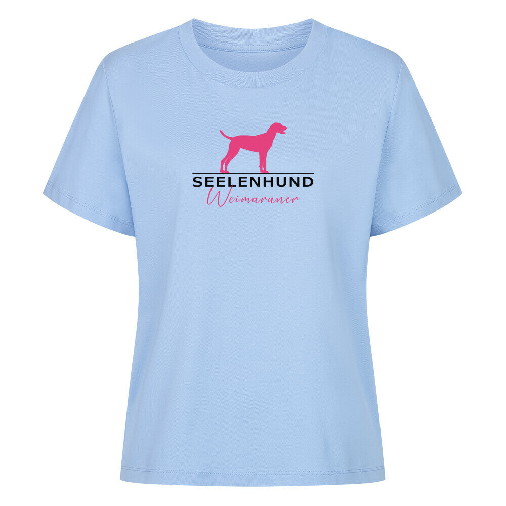 Premium Damen-Shirt "Weimaraner - Seelenhund" Sky Blue – hunde-shirt.de
