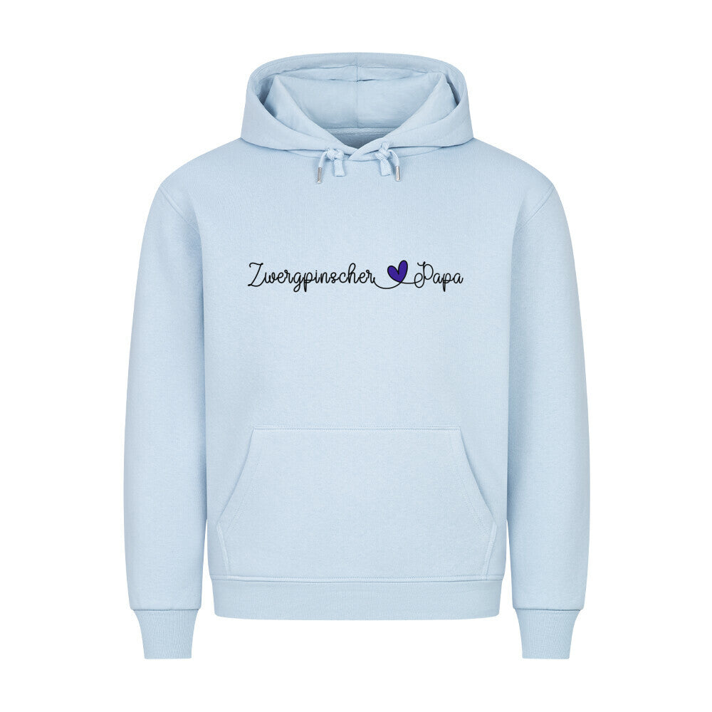 Premium Hoodie "Zwergpinscher - Papa" Babyblau – hunde-shirt.de