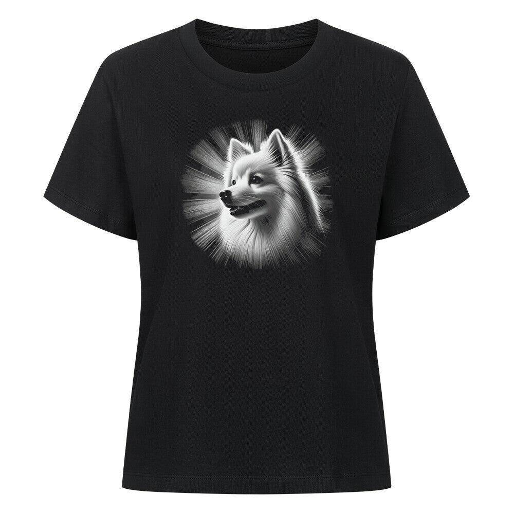 Premium Damen-Shirt "American Eskimo - Bright" Schwarz – hunde-shirt.de