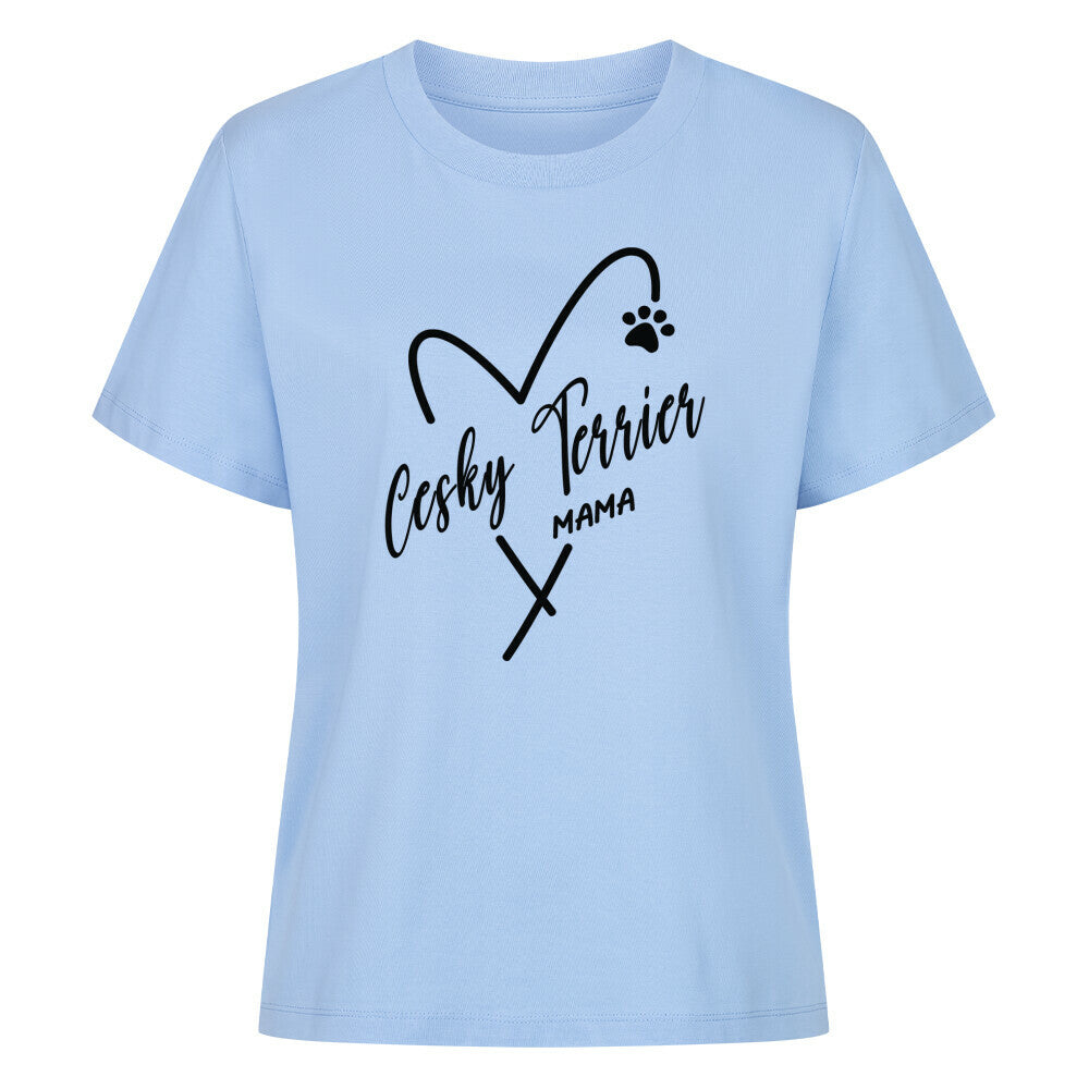 Premium Damen-Shirt "Cesky Terrier - MAMA" Sky Blue – hunde-shirt.de