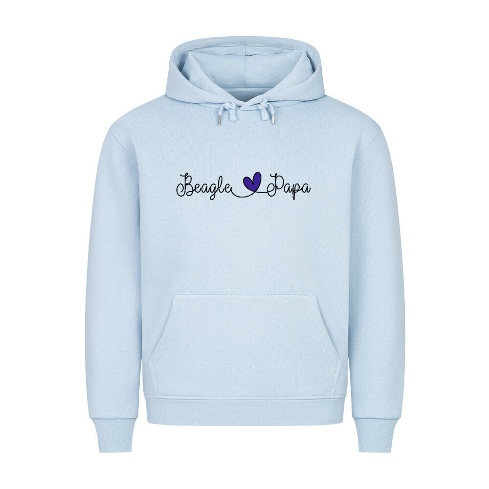 Premium Hoodie "Beagle - Papa" Babyblau – hunde-shirt.de