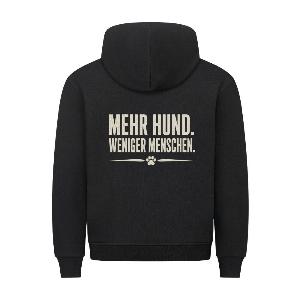 MEHR HUND. WENIGER MENSCHEN. HOODIE. Schwarz – hunde-shirt.de