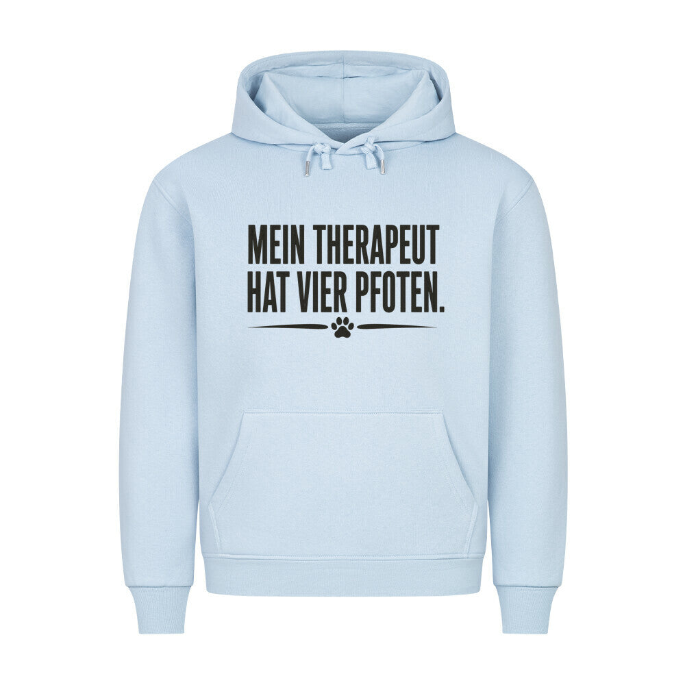 MEIN THERAPEUT HAT VIER PFOTEN. HOODIE. Babyblau – hunde-shirt.de