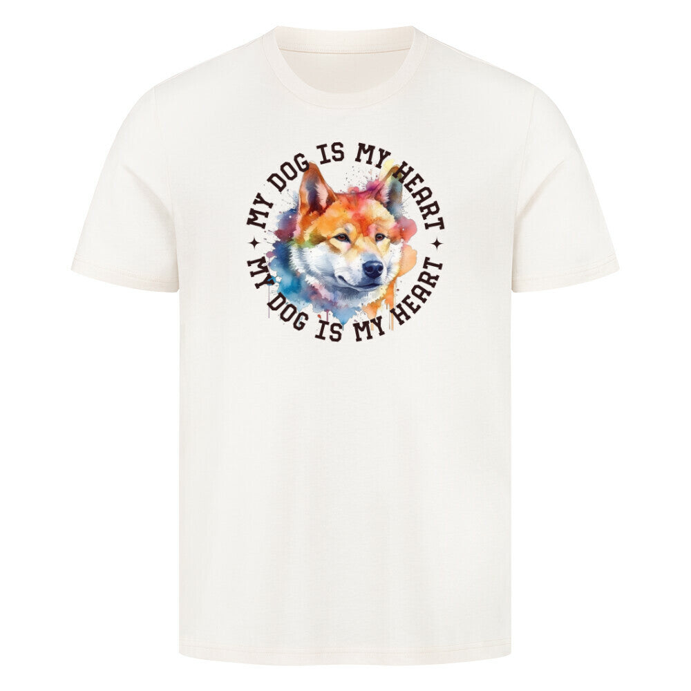 Premium T-Shirt "Akita Inu HEART" Natural Raw – hunde-shirt.de