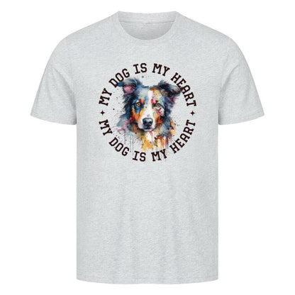 Premium T-Shirt "Australian Shepherd" Heather Grey – hunde-shirt.de