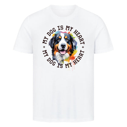 Premium T-Shirt "Berner Sennenhund HEART" Weiß – hunde-shirt.de