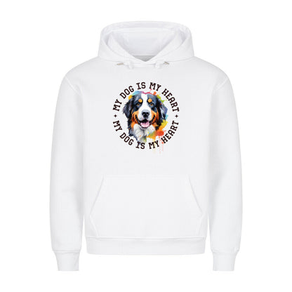 Premium Hoodie "Berner Sennenhumd HEART" Weiß – hunde-shirt.de