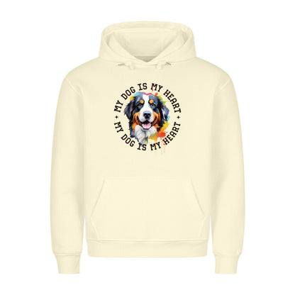Premium Hoodie "Berner Sennenhumd HEART" Beige – hunde-shirt.de