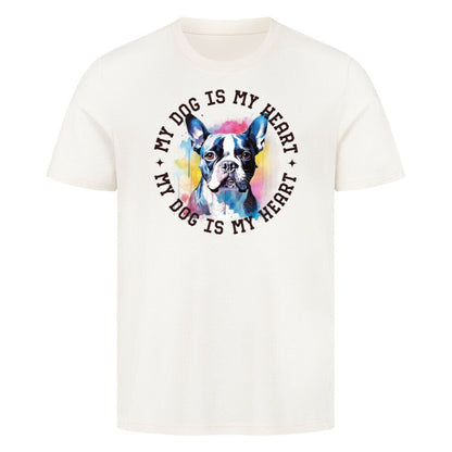 Premium T-Shirt "Boston Terrier HEART" Natural Raw – hunde-shirt.de