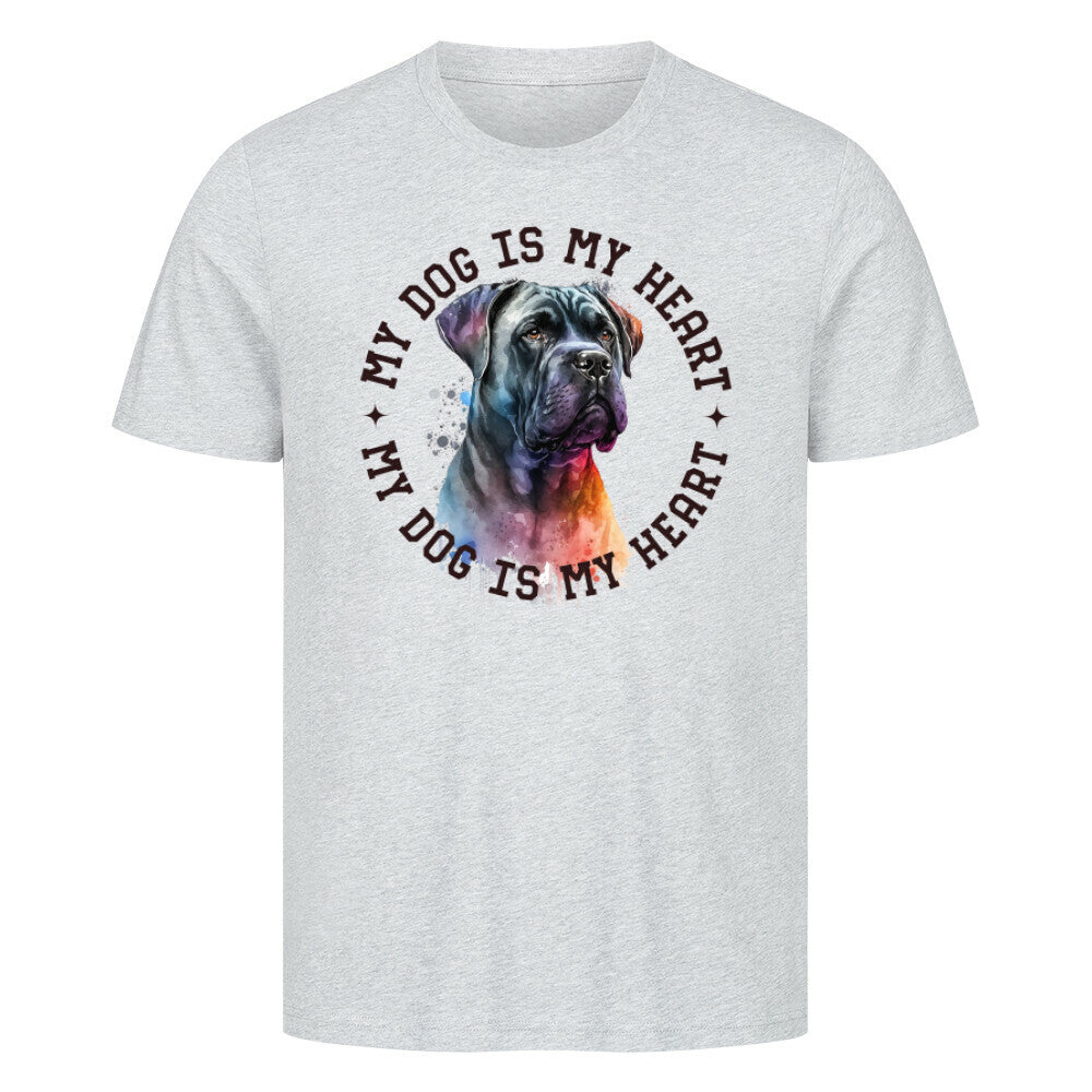 Premium T-Shirt "Cane Corso HEART" Heather Grey – hunde-shirt.de