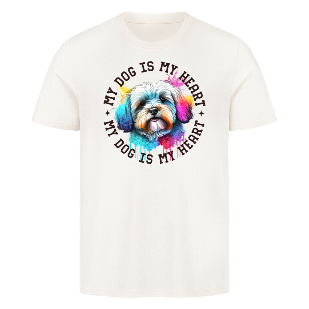 Premium T-Shirt Havaneser HEART" Natural Raw – hunde-shirt.de