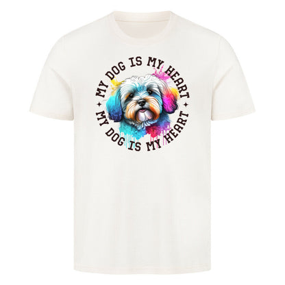 Premium T-Shirt Havaneser HEART" Natural Raw – hunde-shirt.de
