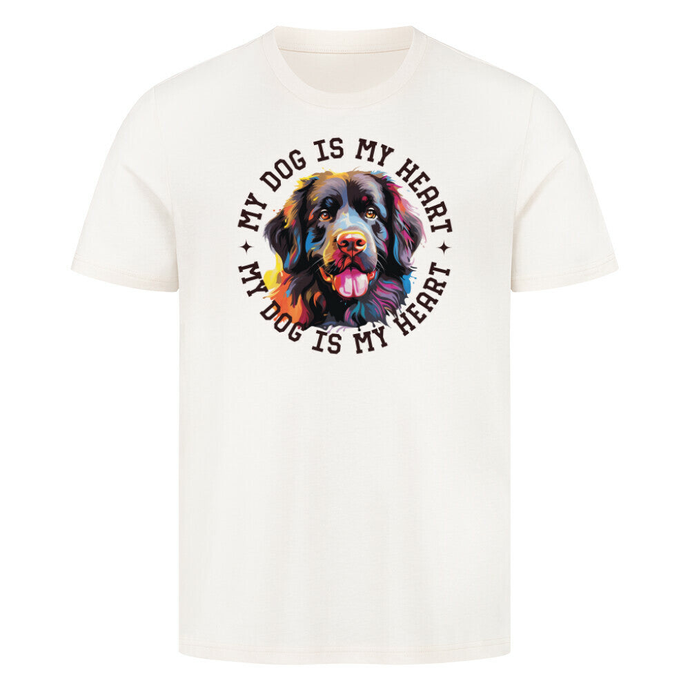 Premium T-Shirt "Neufundländer HEART" Natural Raw – hunde-shirt.de