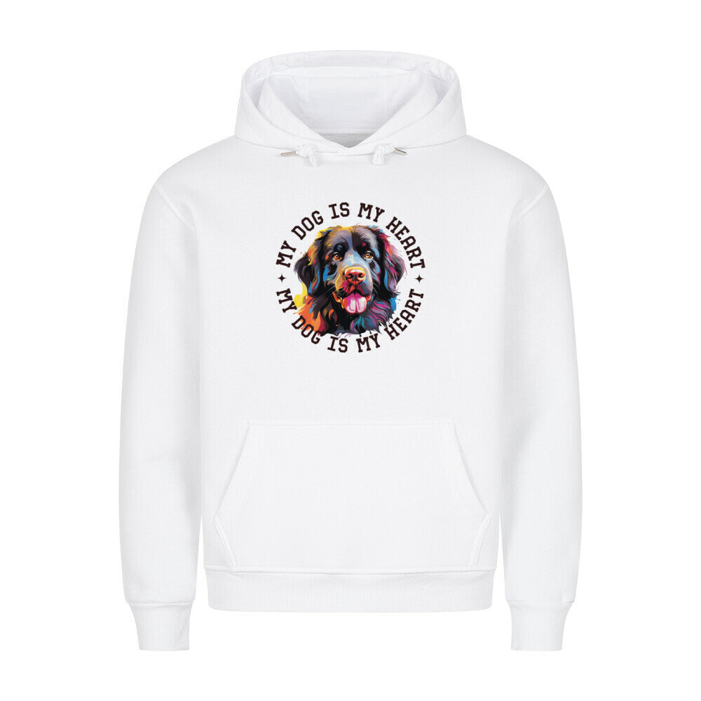 Premium Hoodie "Neufundländer HEART" Weiß – hunde-shirt.de