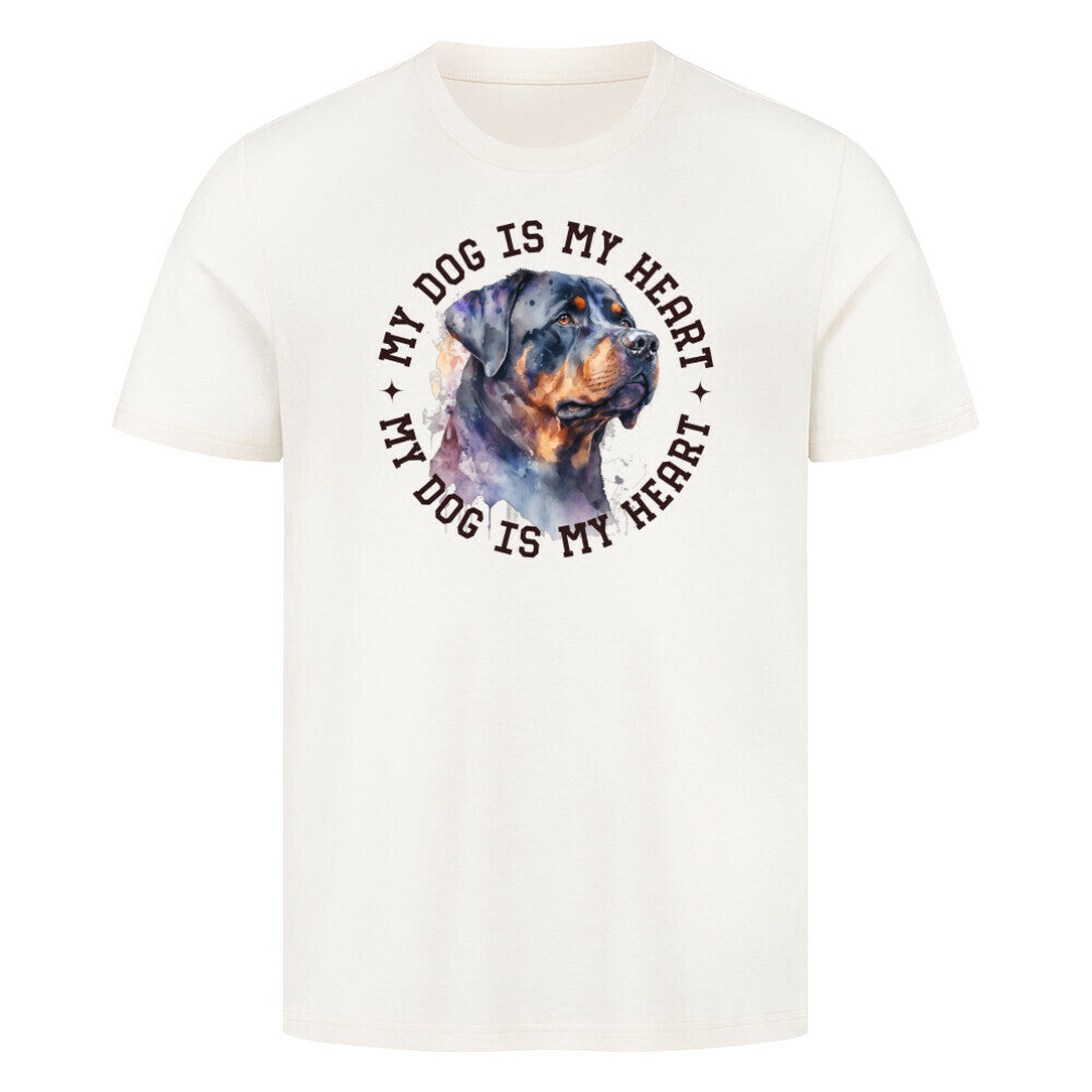 Premium T-Shirt "Rottweiler HEART" Natural Raw – hunde-shirt.de