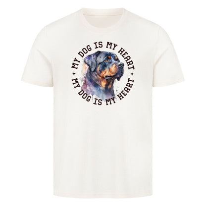 Premium T-Shirt "Rottweiler HEART" Natural Raw – hunde-shirt.de