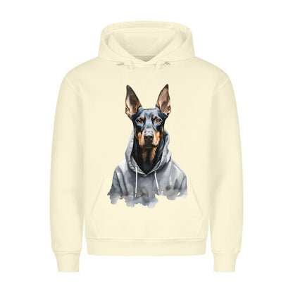Premium Hoodie "Hooded Dobermann" Beige – hunde-shirt.de