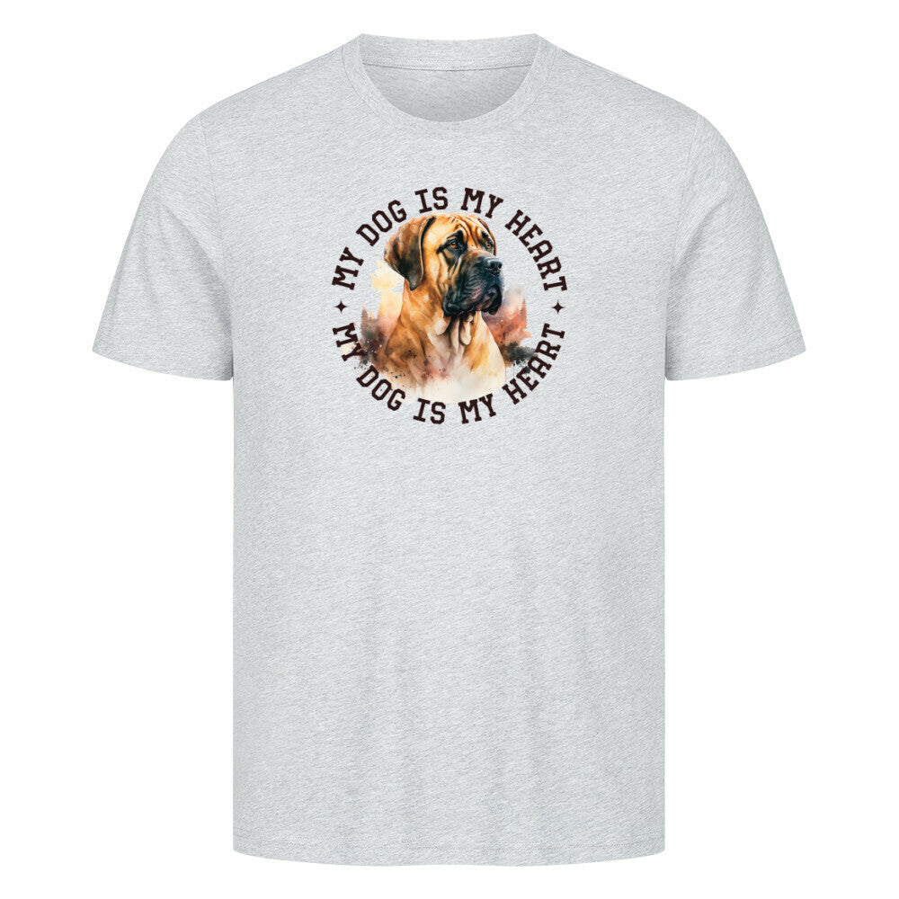 Premium T-Shirt "Boerboel HEART" Heather Grey – hunde-shirt.de