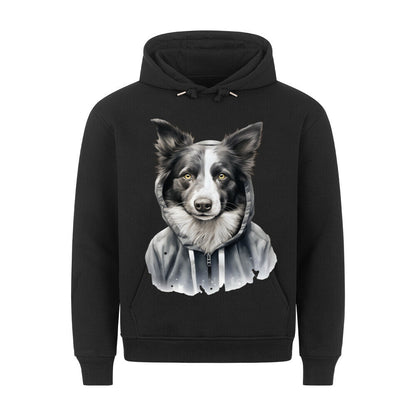 Premium Hoodie "Hooded Border Collie" Schwarz – hunde-shirt.de