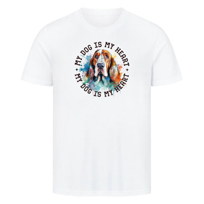Premium T-Shirt "Bloodhound HEART" Weiß – hunde-shirt.de