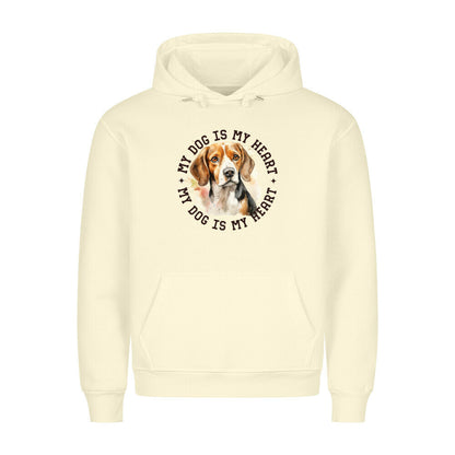 Premium Hoodie "Beagle HEART" Beige – hunde-shirt.de
