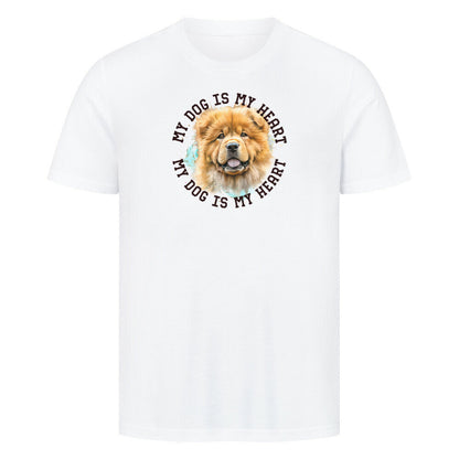 Premium T-Shirt "Chow-Chow HEART" Weiß – hunde-shirt.de