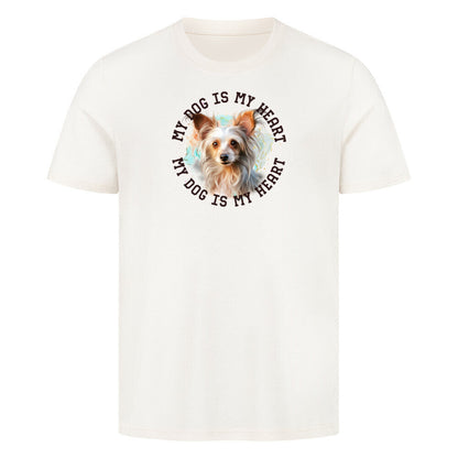 Premium T-Shirt "Chinese Crested HEART" Natural Raw – hunde-shirt.de