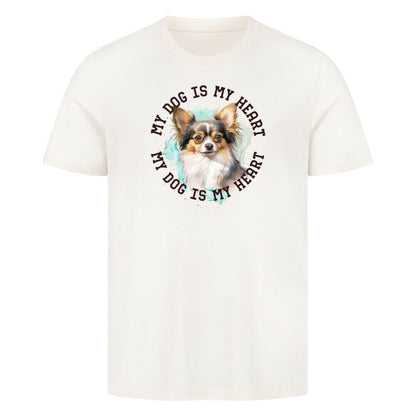 Premium T-Shirt "Chihuahua Langhaar HEART" Natural Raw – hunde-shirt.de