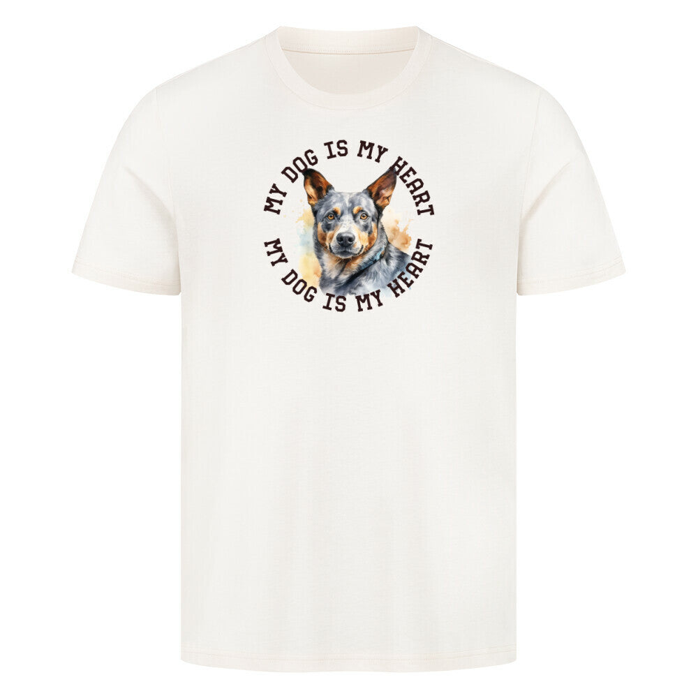 Premium T-Shirt "Australian Cattle Dog HEART" Natural Raw – hunde-shirt.de