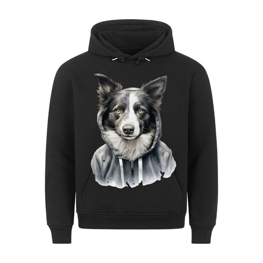 Premium Hoodie "Hooded Border Collie" Schwarz – hunde-shirt.de