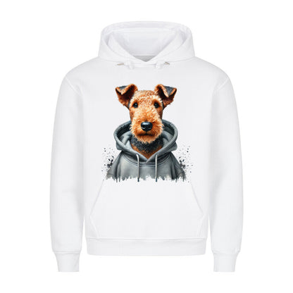 Premium Hoodie "Hooded Airedale Terrier" Weiß – hunde-shirt.de