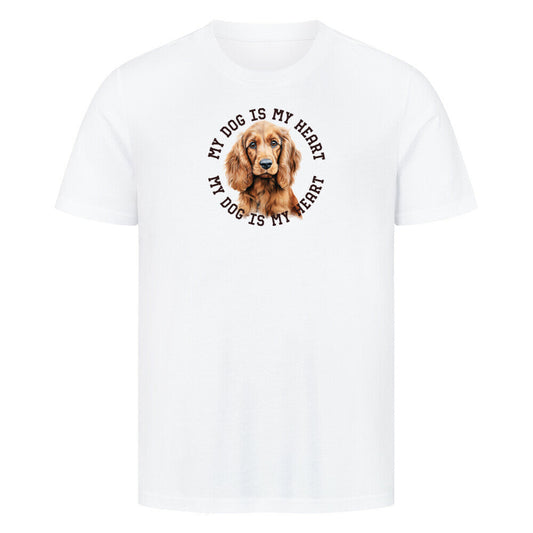 Premium T-Shirt "English Cocker Spaniel HEART" Weiß – hunde-shirt.de