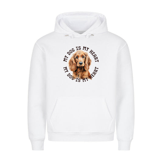 Premium Hoodie "English Cocker Spaniel HEART" Weiß – hunde-shirt.de