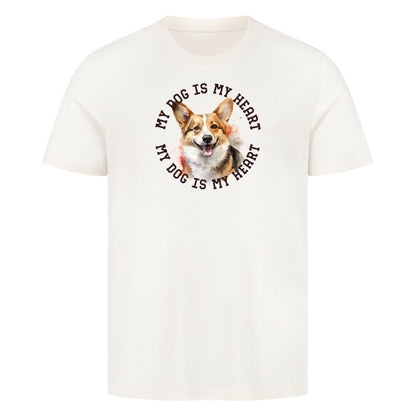 Premium T-Shirt "Welsh Corgi Cardigan HEART" Natural Raw – hunde-shirt.de