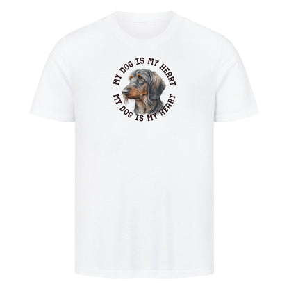 Premium T-Shirt "Rauhaar Dackel HEART" Weiß – hunde-shirt.de