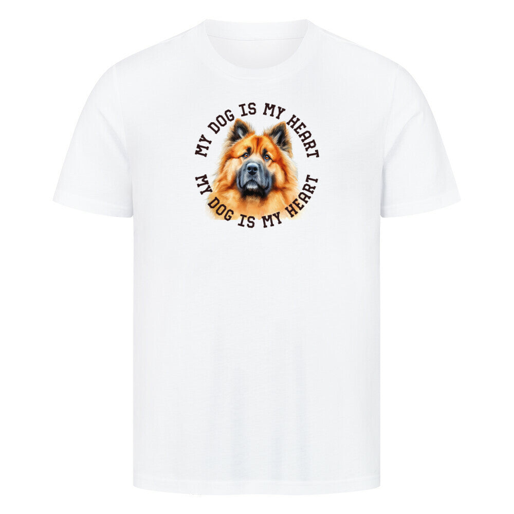 Premium T-Shirt "Eurasier HEART" Weiß – hunde-shirt.de