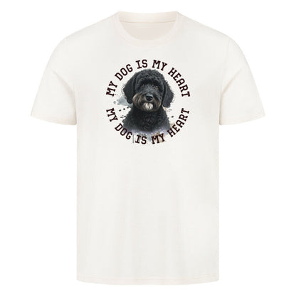 Premium T-Shirt "Labradoodle schwarz HEART" Natural Raw – hunde-shirt.de