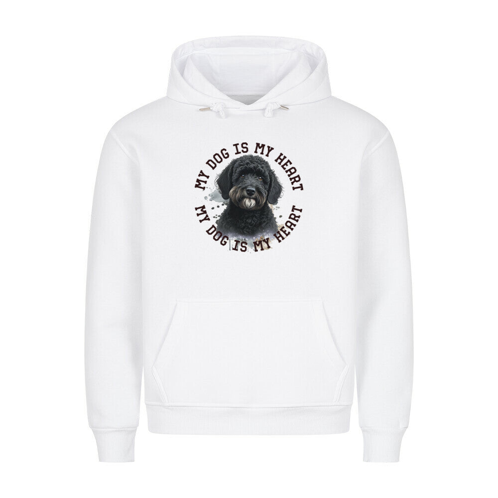 Premium Hoodie "Labradoodle schwarz HEART" Weiß – hunde-shirt.de