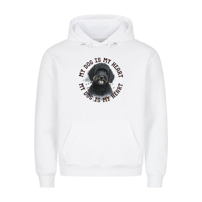 Premium Hoodie "Labradoodle schwarz HEART" Weiß – hunde-shirt.de