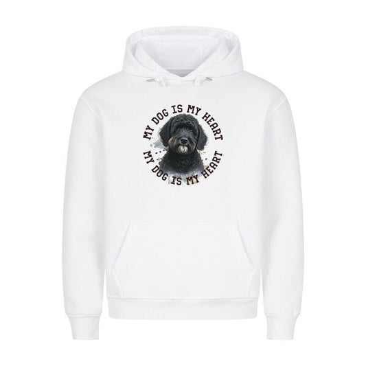 Premium Hoodie "Labradoodle schwarz HEART" Weiß – hunde-shirt.de