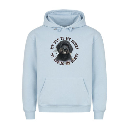 Premium Hoodie "Labradoodle schwarz HEART" Babyblau – hunde-shirt.de