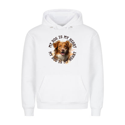 Premium Hoodie "Nova Scotia Duck Tolling Retriever HEART" Weiß – hunde-shirt.de