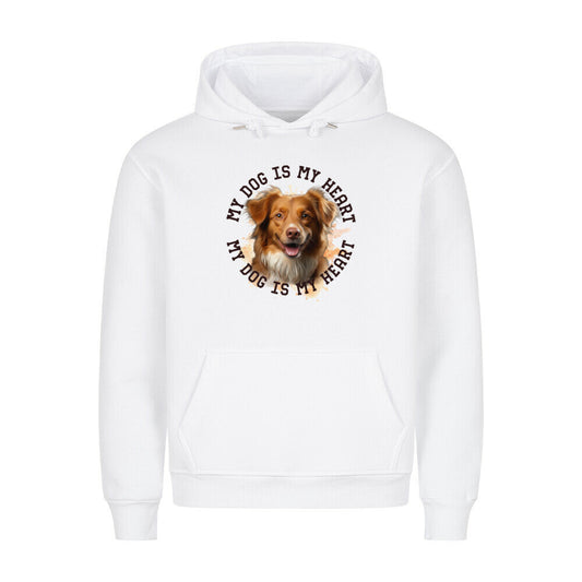 Premium Hoodie "Nova Scotia Duck Tolling Retriever HEART" Weiß – hunde-shirt.de