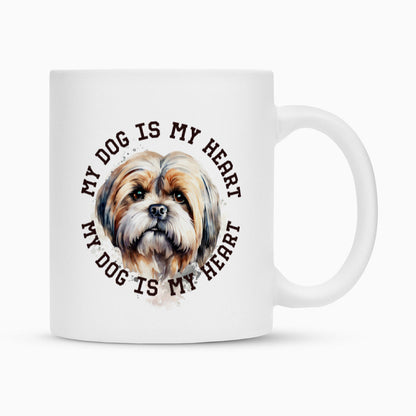 Tasse "Lhasa Apso HEART 2" Weiß – hunde-shirt.de