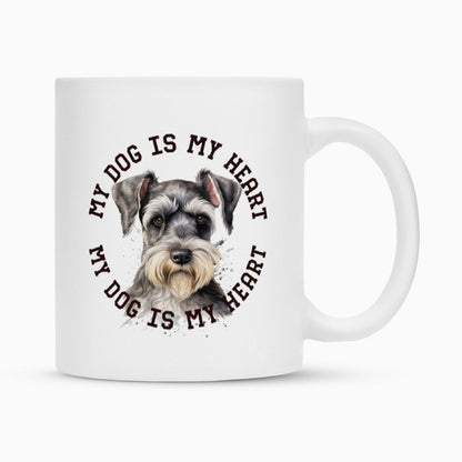 Tasse "Zwergschnauzer HEART" Weiß – hunde-shirt.de