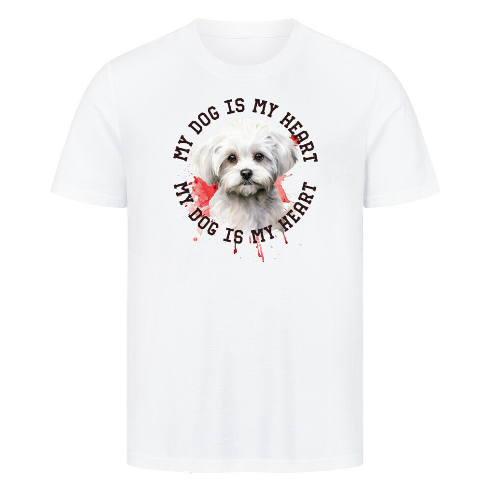Premium T-Shirt "Maltipoo HEART" Weiß – hunde-shirt.de