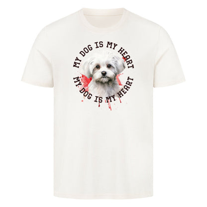 Premium T-Shirt "Maltipoo HEART" Natural Raw – hunde-shirt.de