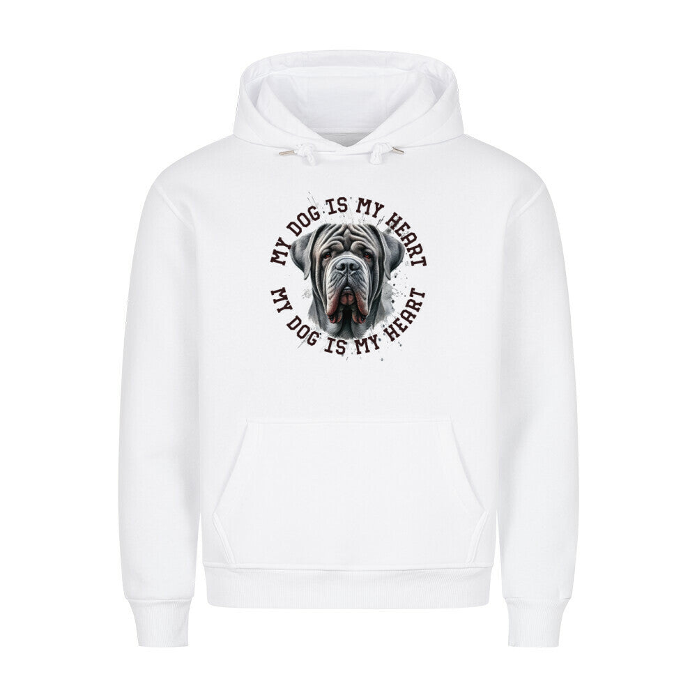Premium Hoodie "Mastino Napoletano HEART" Weiß – hunde-shirt.de