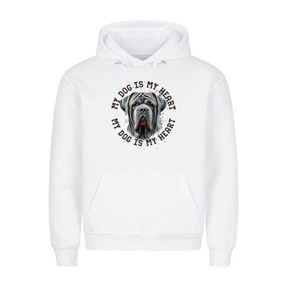 Premium Hoodie "Mastino Napoletano HEART" Weiß – hunde-shirt.de